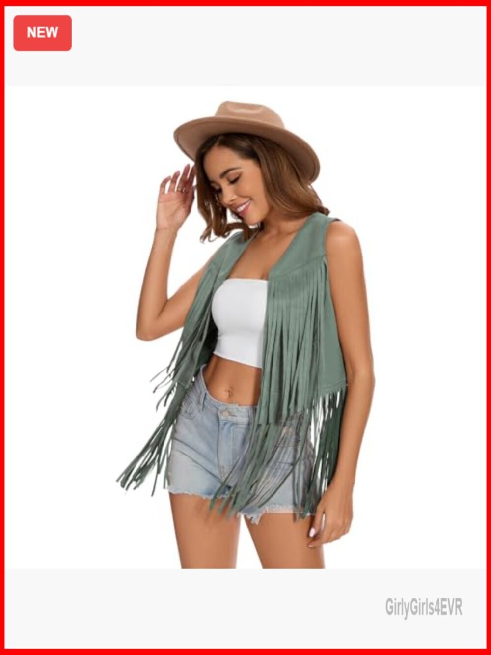 Faux Suede Fringe Vest 3X-Large Hippie Western Sleeveless Jacket - Picture 3 of 7
